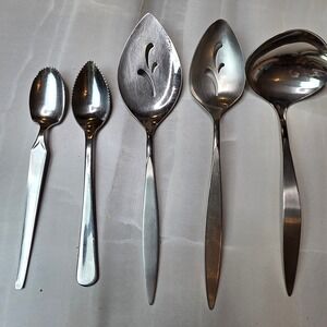 Vintage Norpro & SRI Cortina Japan Stainless Serving Set Ladle Slotted Spoons A3